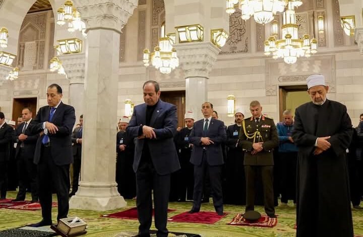 الرئيس السيسي يفتتح أعمال التجديد بمسجد السيدة نفيسة «رضي الله عنها»