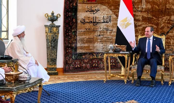 الرئيس السيسى يستقبل سلطان البهرة الدكتور مفضل سيف الدين 